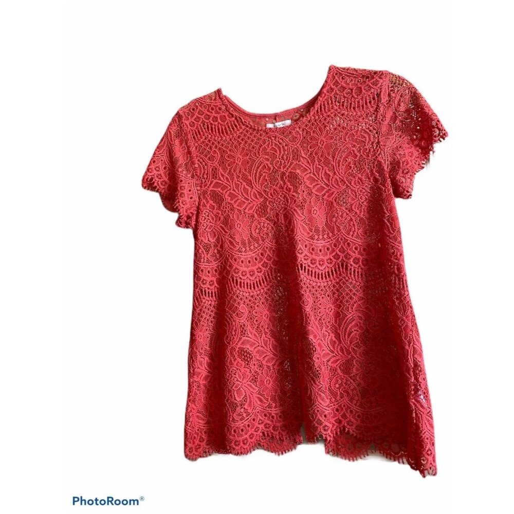 Maurices‎ coral lace Top Small